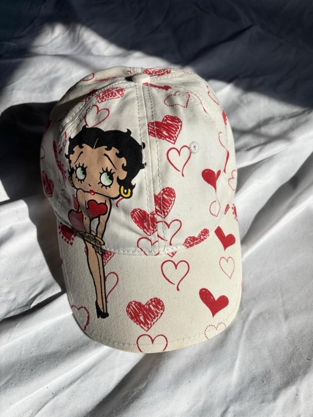 Betty Boop Heart Print Baseball Cap